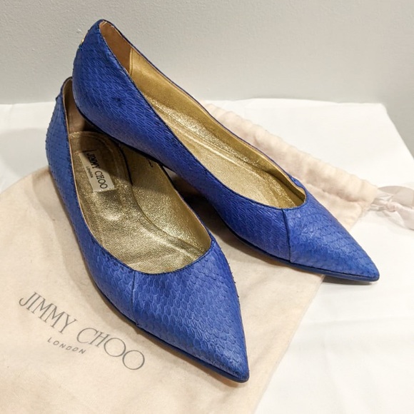 jimmy choo / snakeskin pointed flat - Picture 7 of 7